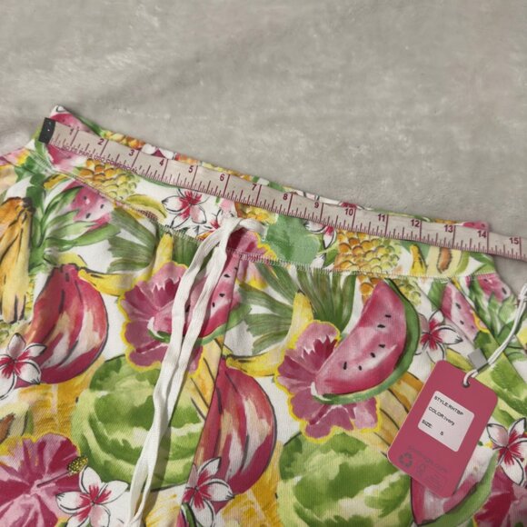 P.J. Salvage 3-Piece Tropical Fruit Print Pajama Set Tank Button-Up Top Pants S - Picture 12 of 16